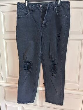 Wild fable Black Distressed Super High Rise Tapered Jeans